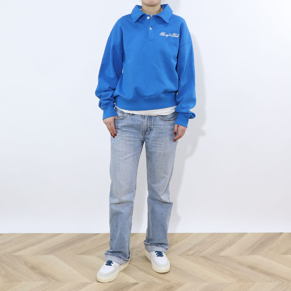 Sporty＆Rich トレーナー ブルー オーバーサイズ 裏起毛