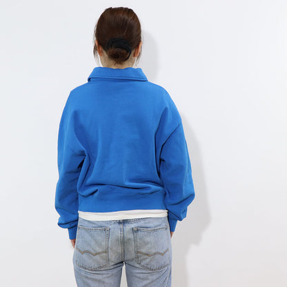 Sporty＆Rich トレーナー ブルー オーバーサイズ 裏起毛