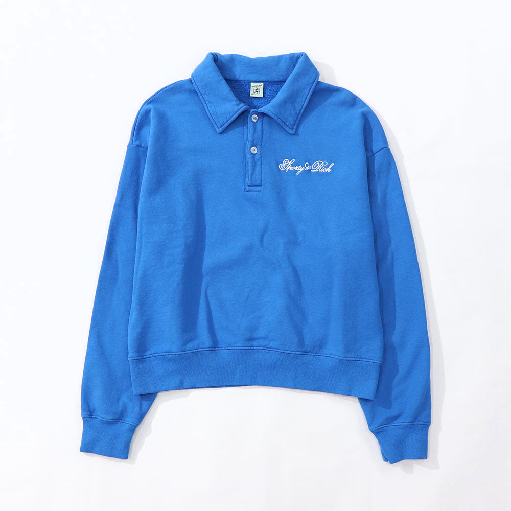 Sporty＆Rich トレーナー ブルー オーバーサイズ 裏起毛