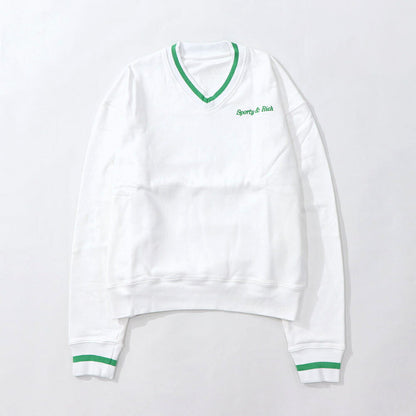 Sporty＆Rich トレーナー ホワイト オーバーサイズ 裏起毛