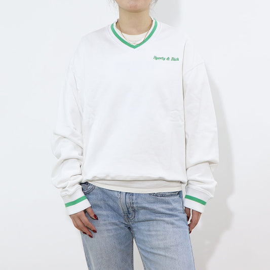 Sporty＆Rich トレーナー ホワイト オーバーサイズ 裏起毛