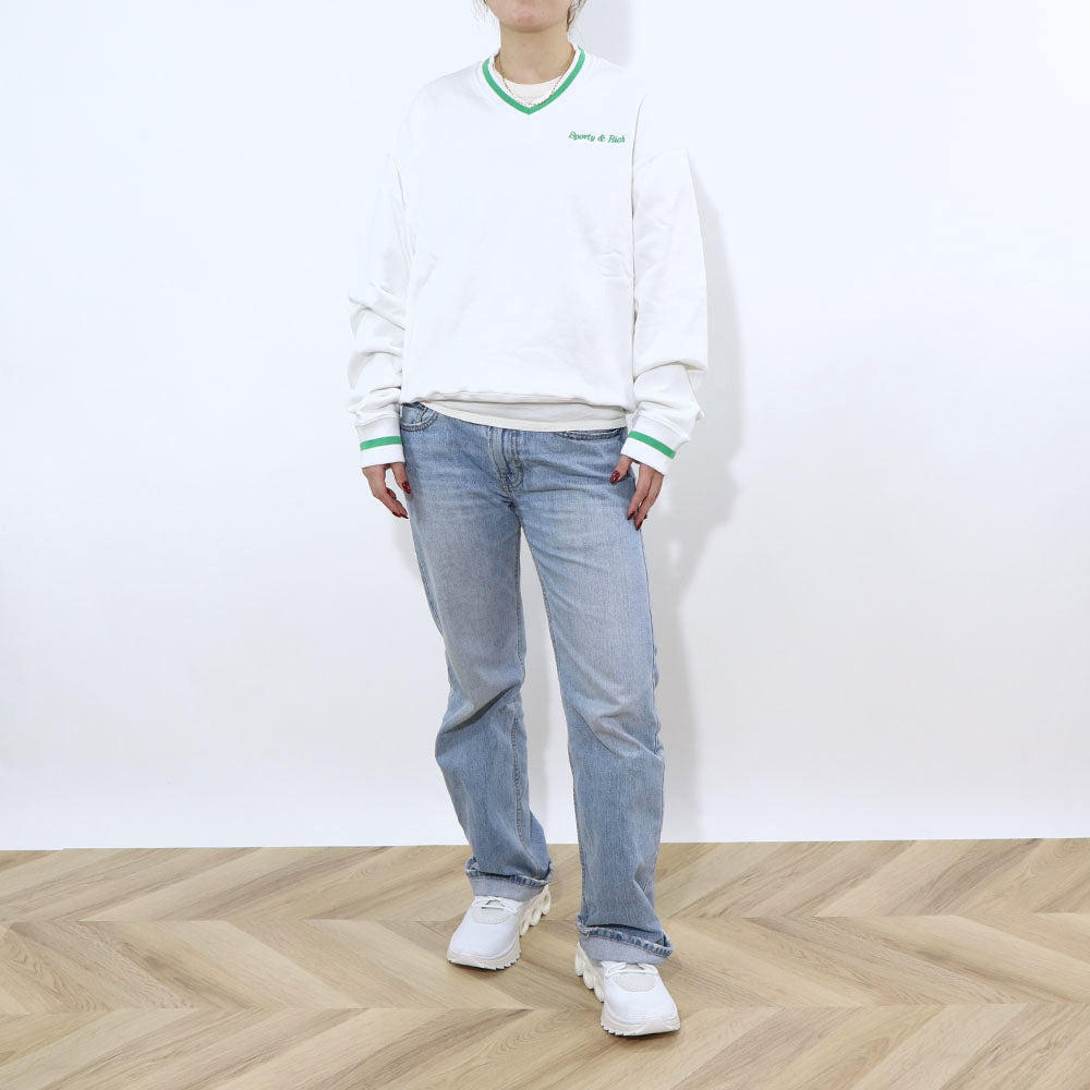 Sporty＆Rich トレーナー ホワイト オーバーサイズ 裏起毛