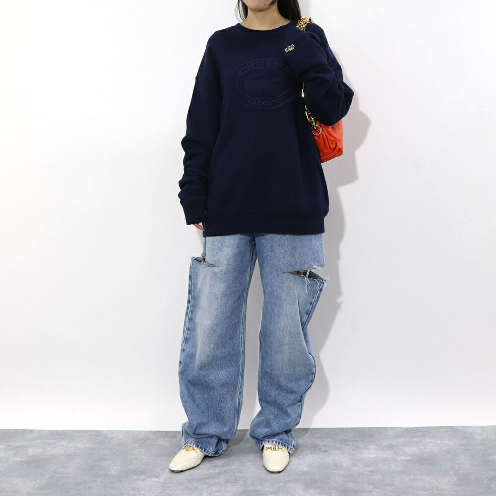 Sporty＆Rich×LACOSTE コラボ トレーナー ロゴプリント