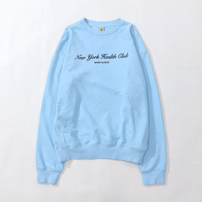 Sporty＆Rich トレーナー ライトブルー オーバーサイズ 裏起毛
