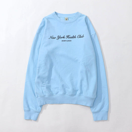 Sporty＆Rich トレーナー ライトブルー オーバーサイズ 裏起毛