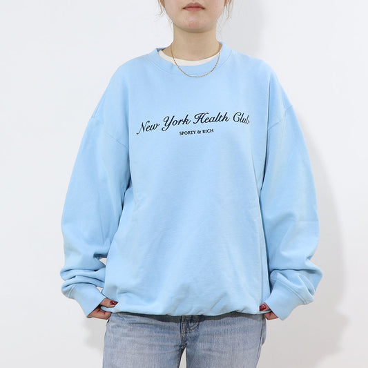 Sporty＆Rich トレーナー ライトブルー オーバーサイズ 裏起毛