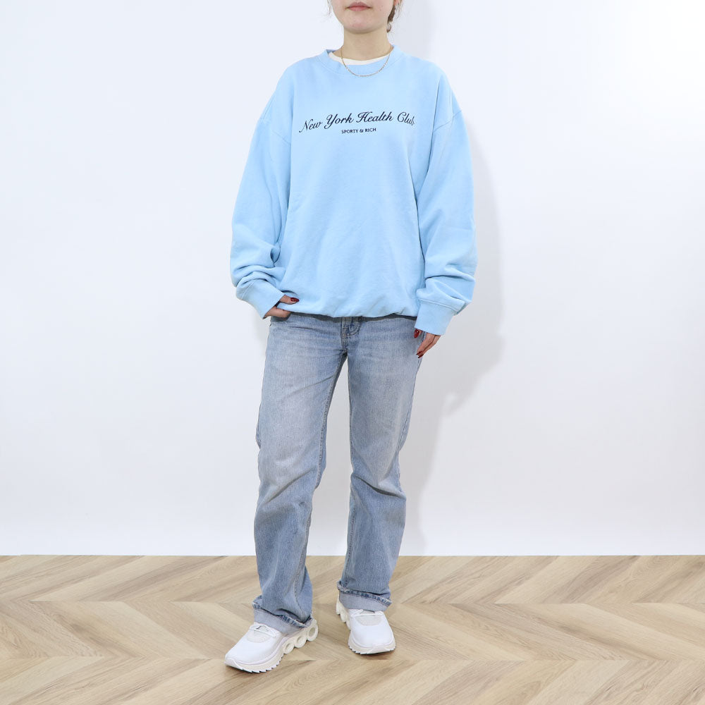 Sporty＆Rich トレーナー ライトブルー オーバーサイズ 裏起毛