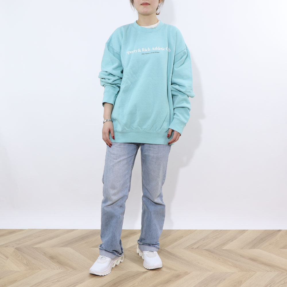 Sporty＆Rich スウェット ライトグリーン オーバーサイズ 裏起毛