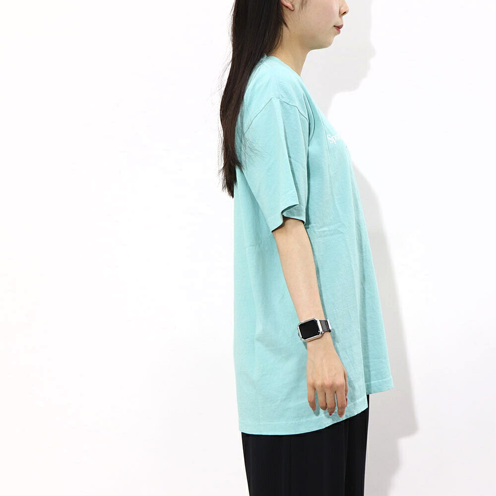 Sporty＆Rich Tシャツ ロゴプリント 半袖 ライトブルー