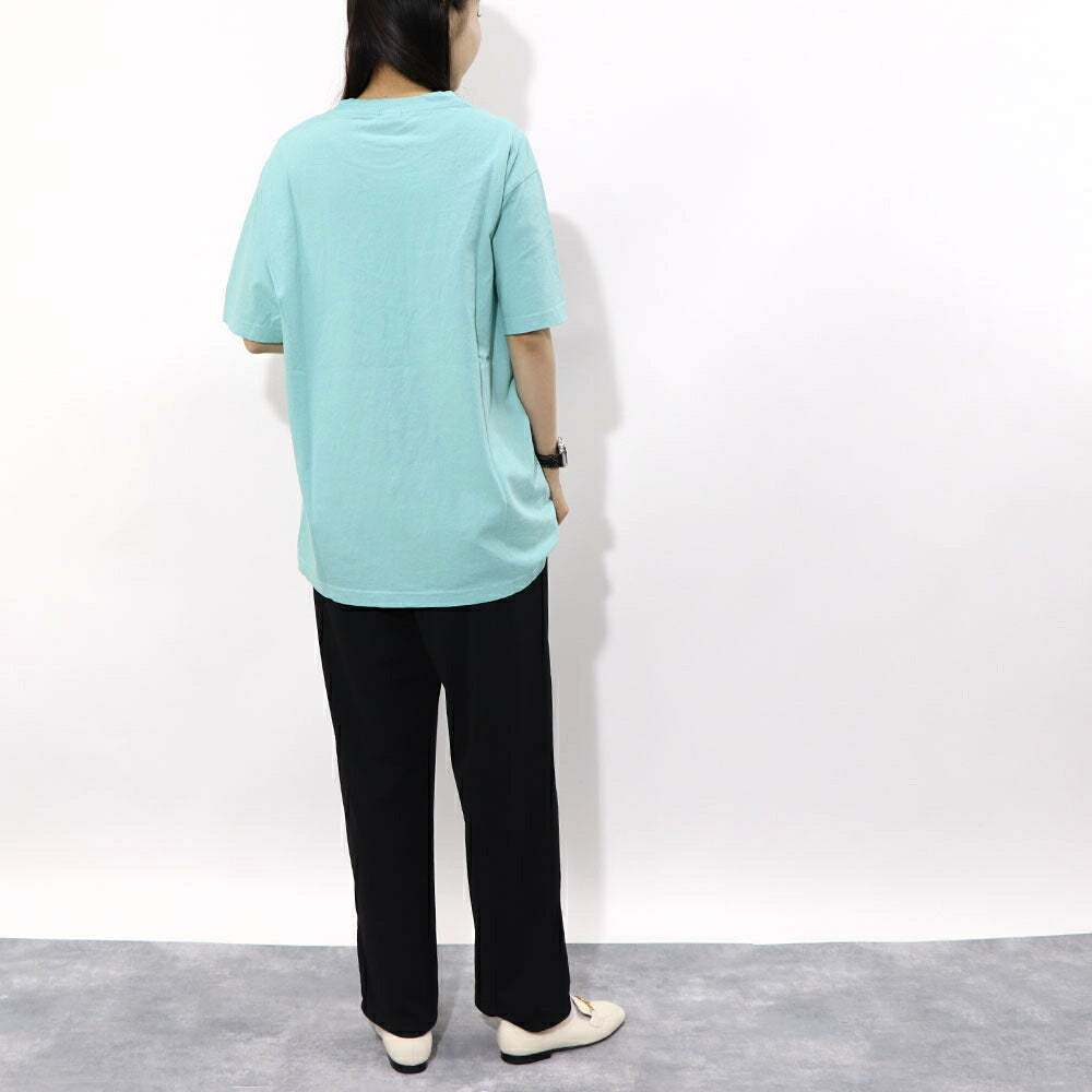Sporty＆Rich Tシャツ ロゴプリント 半袖 ライトブルー