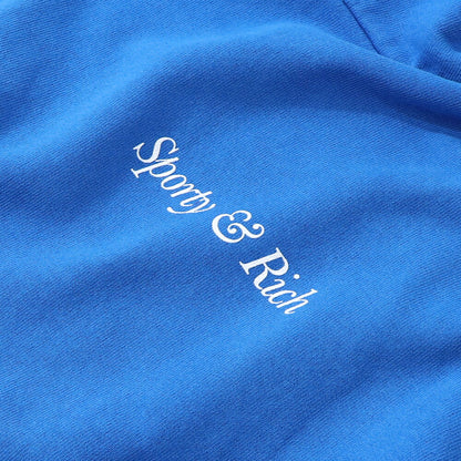 Sporty＆Rich スウェット・トレーナー ブルー フーディー ロゴ