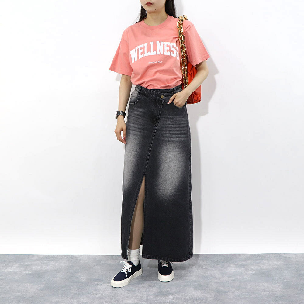Sporty＆Rich Tシャツ ロゴプリント 半袖 ピンク