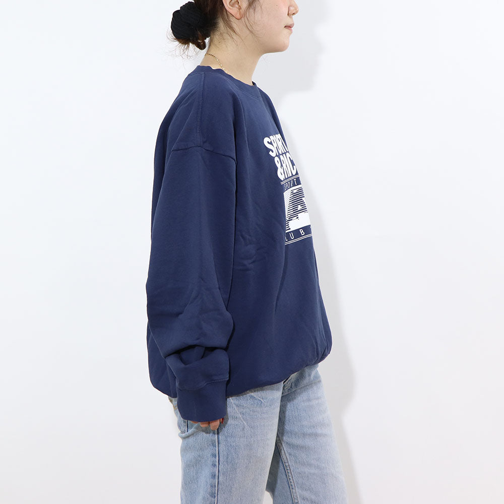 Sporty＆Rich スウェット ネイビー 裏起毛 オーバーサイズ