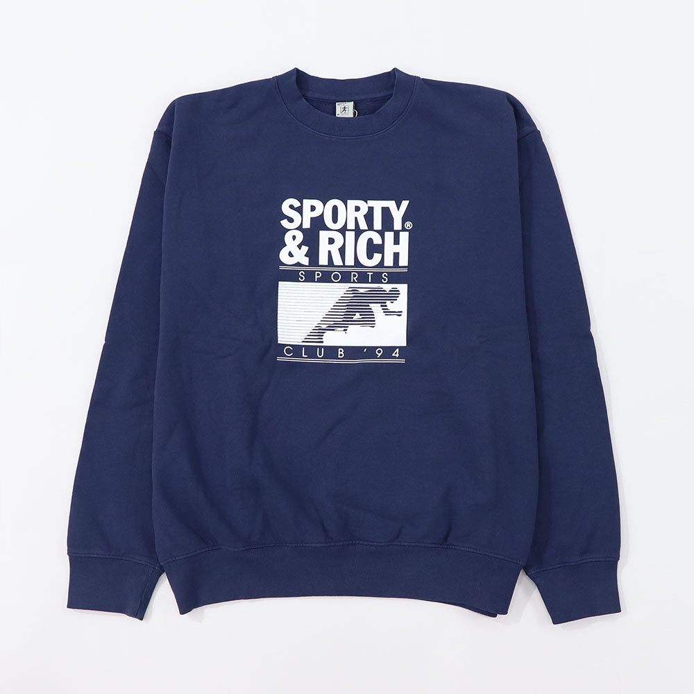Sporty＆Rich スウェット ネイビー 裏起毛 オーバーサイズ