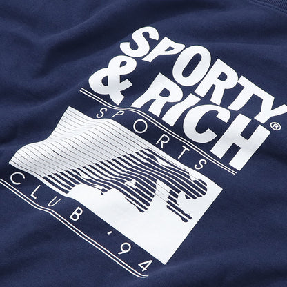 Sporty＆Rich スウェット ネイビー 裏起毛 オーバーサイズ