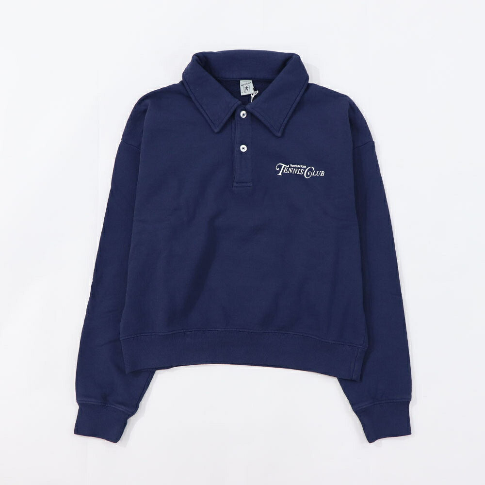 Sporty＆Rich トレーナー ネイビー クロップド丈 裏起毛