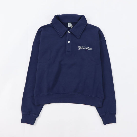 Sporty＆Rich トレーナー ネイビー クロップド丈 裏起毛