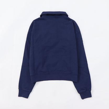 Sporty＆Rich トレーナー ネイビー クロップド丈 裏起毛