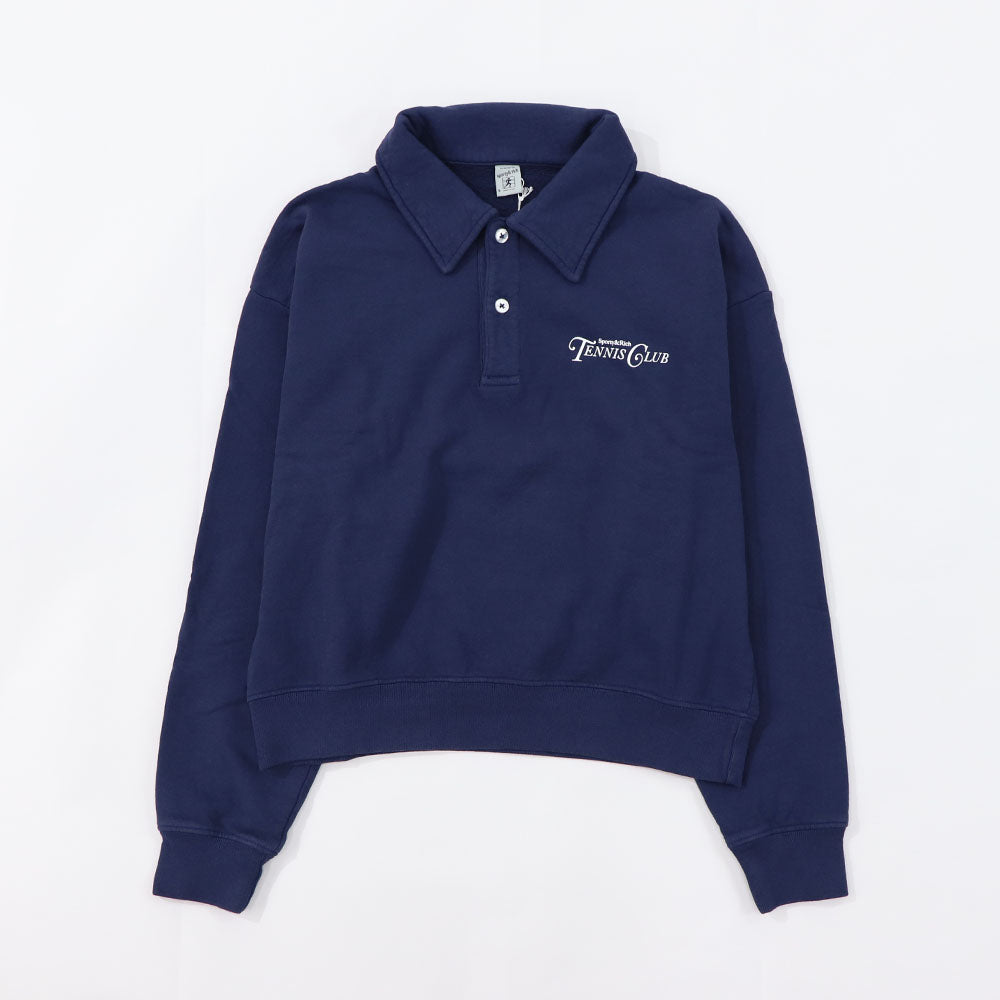 Sporty＆Rich トレーナー ネイビー クロップド丈 裏起毛