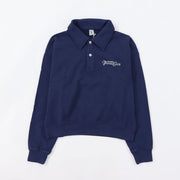 Sporty＆Rich トレーナー ネイビー クロップド丈 裏起毛
