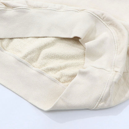 Sporty＆Rich スウェット クリーム ロゴ 裏起毛 オーバーサイズ