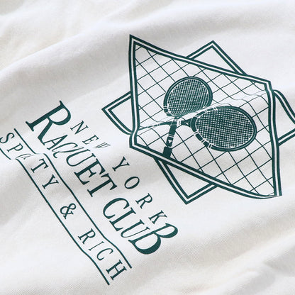 Sporty＆Rich スウェット クリーム ロゴ 裏起毛 オーバーサイズ