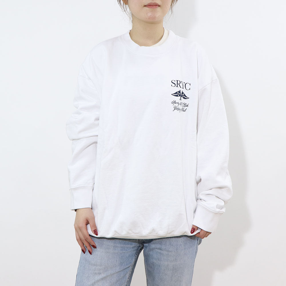 Sporty＆Richトレーナー ホワイト オーバーサイズ ロゴ 裏起毛