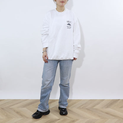 Sporty＆Richトレーナー ホワイト オーバーサイズ ロゴ 裏起毛