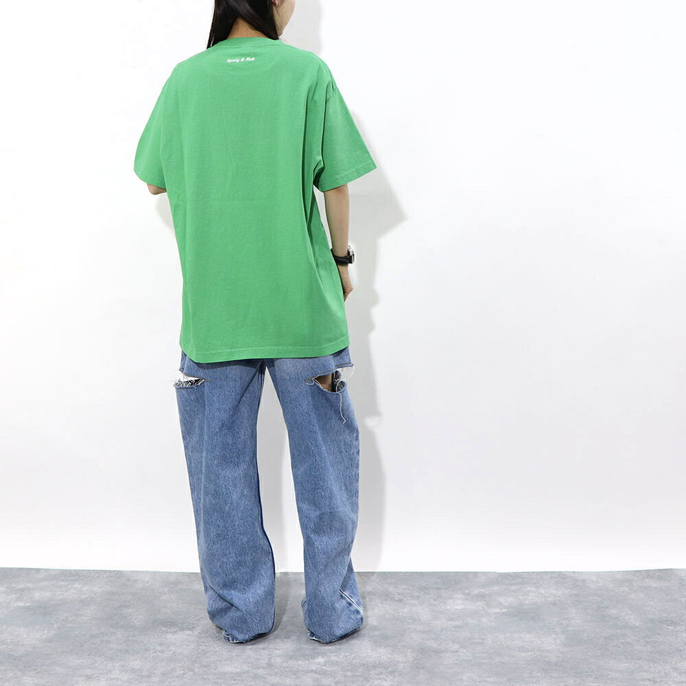 スポーティー＆リッチ Sporty＆Rich トップス Tシャツ・カットソー レディース グリーン コットン ロゴ ロゴプリント スポーティー クルーネック 丸襟 半袖 TSAW2389VE