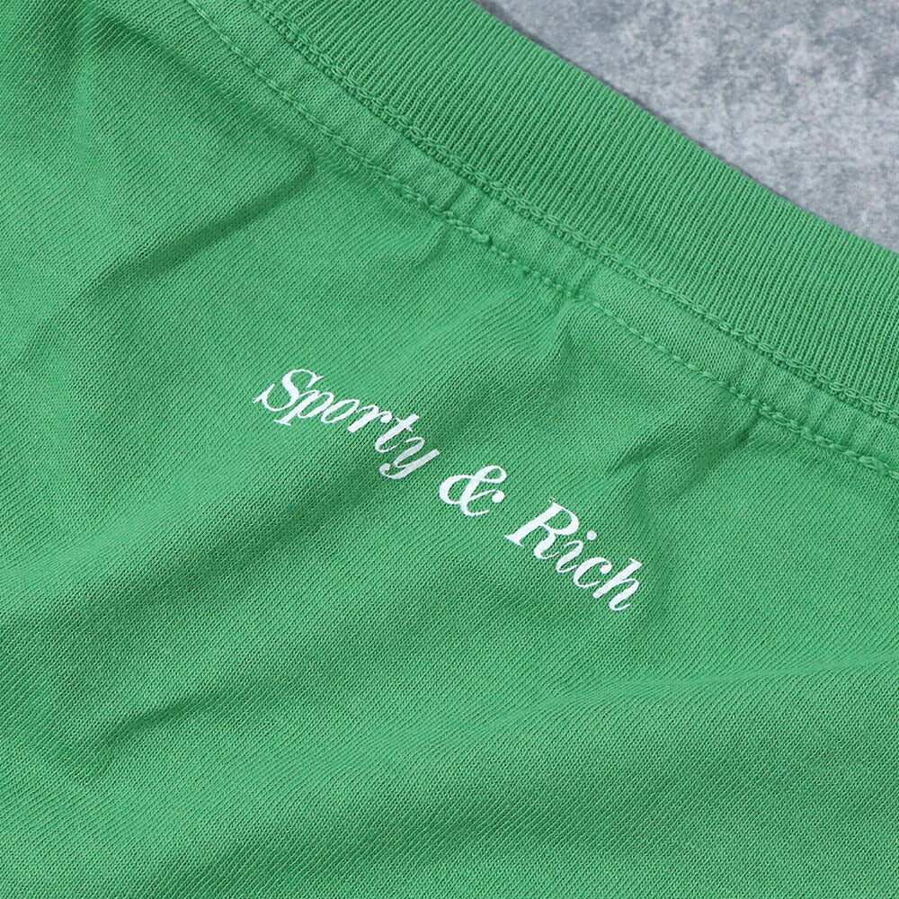 Sporty＆Rich Tシャツ ロゴプリント 半袖 グリーン