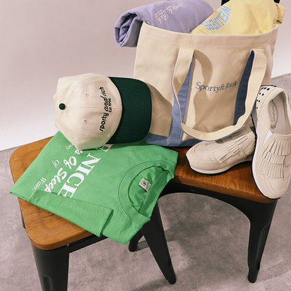 スポーティー＆リッチ Sporty＆Rich トップス Tシャツ・カットソー レディース グリーン コットン ロゴ ロゴプリント スポーティー クルーネック 丸襟 半袖 TSAW2389VE