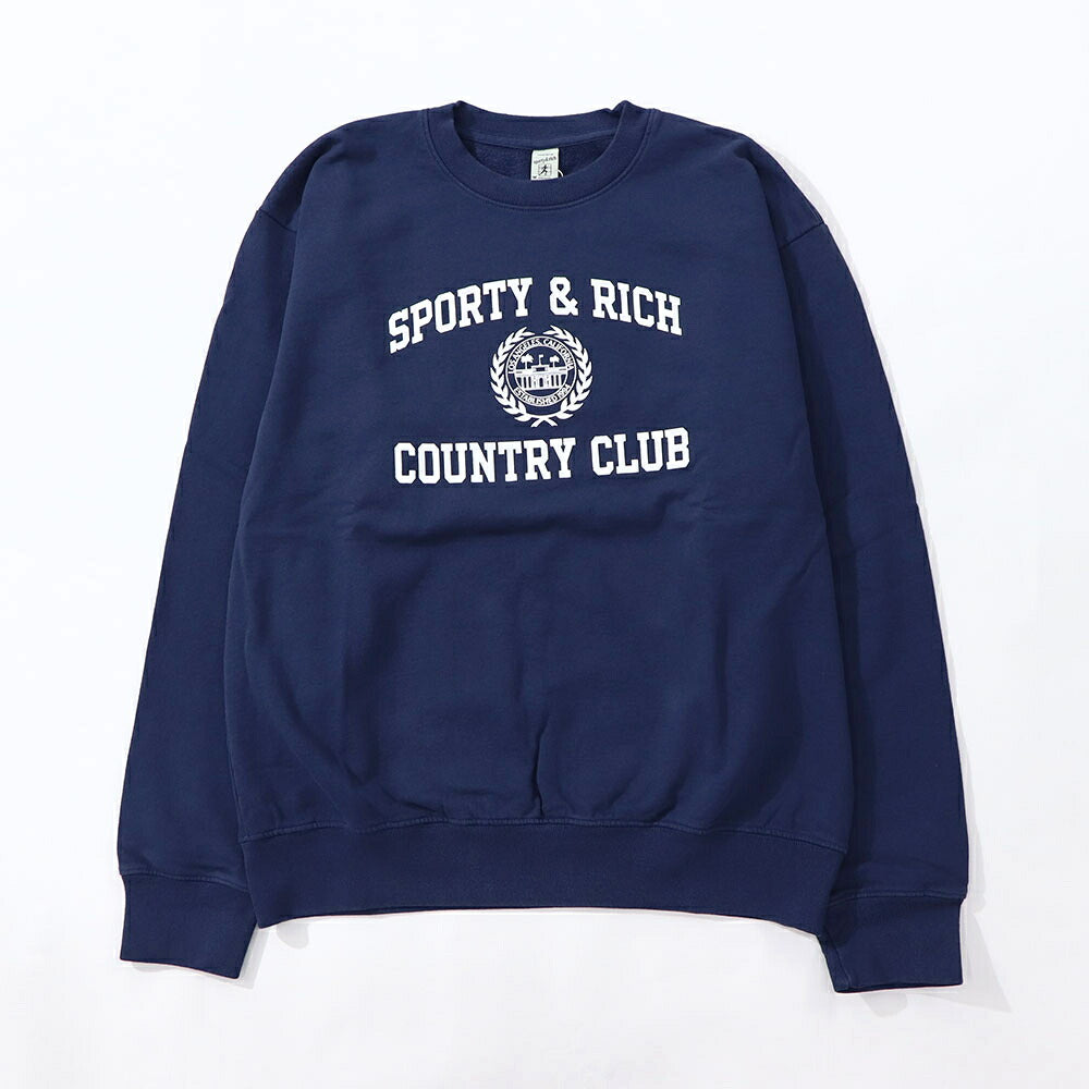 Sporty＆Rich スウェット ネイビー 長袖 オーバーサイズ 裏起毛