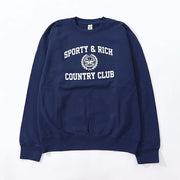Sporty＆Rich スウェット ネイビー 長袖 オーバーサイズ 裏起毛