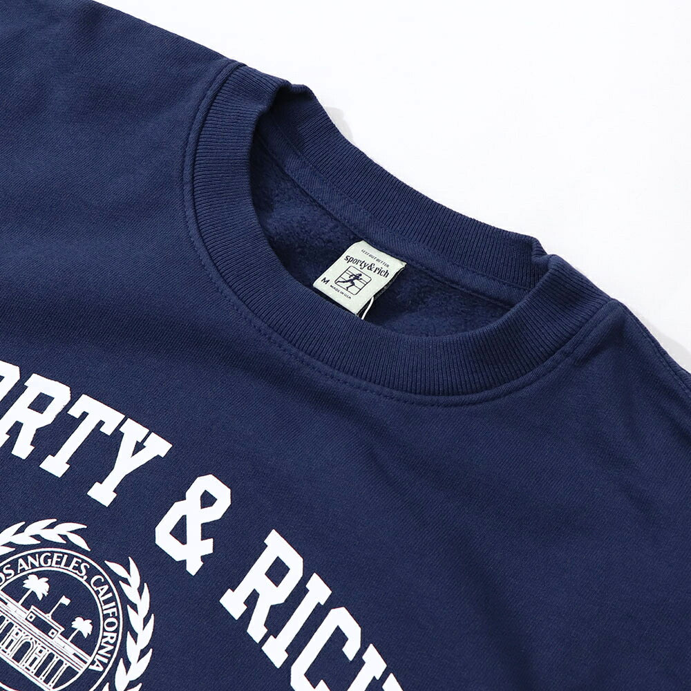 Sporty＆Rich スウェット ネイビー 長袖 オーバーサイズ 裏起毛