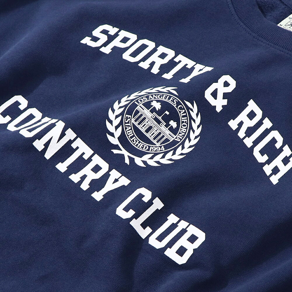 Sporty＆Rich スウェット ネイビー 長袖 オーバーサイズ 裏起毛