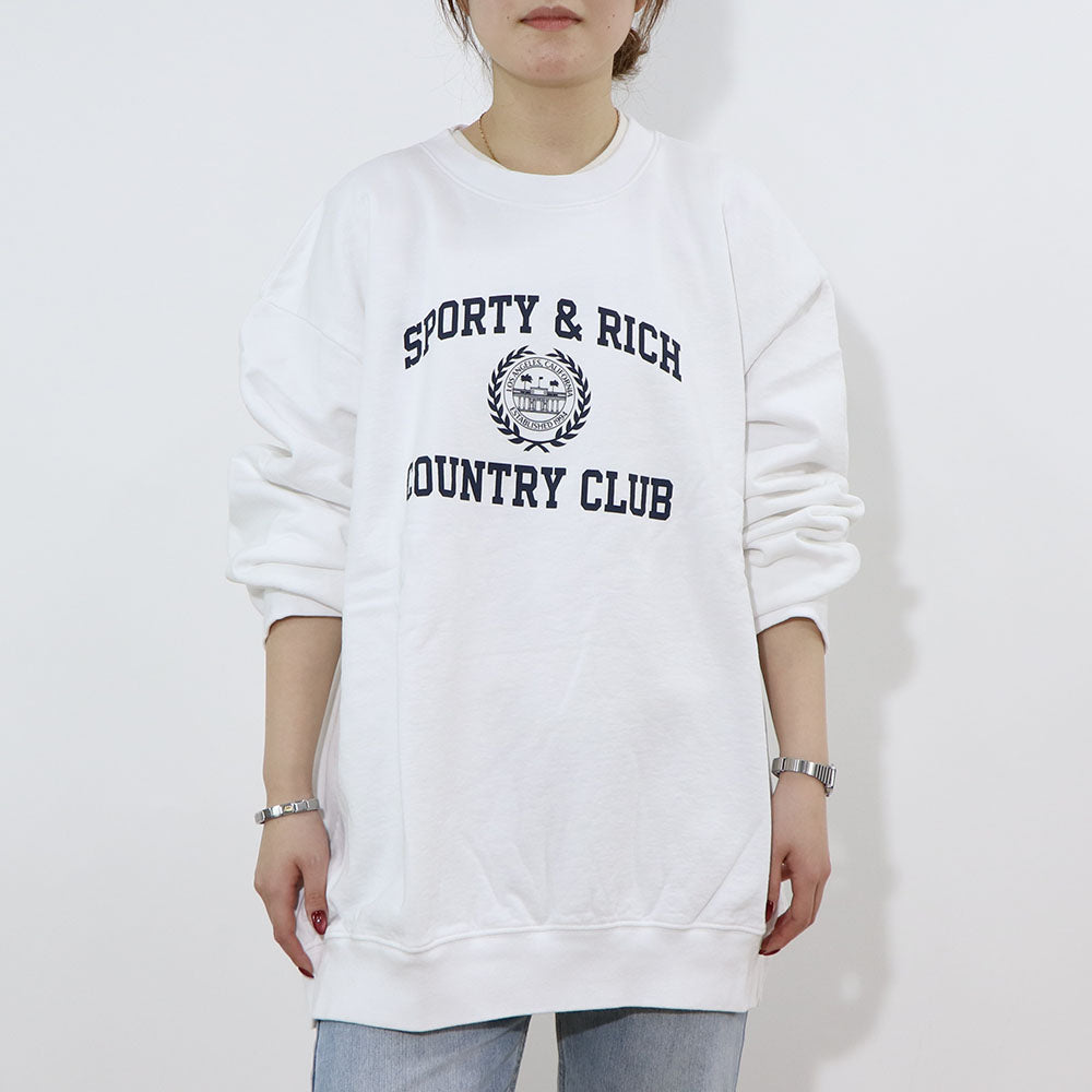 Sporty＆Rich スウェット ホワイト 長袖 オーバーサイズ 裏起毛