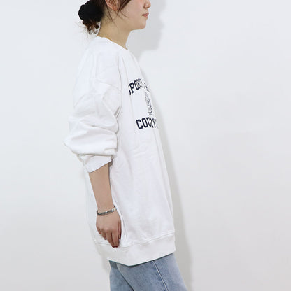 Sporty＆Rich スウェット ホワイト 長袖 オーバーサイズ 裏起毛