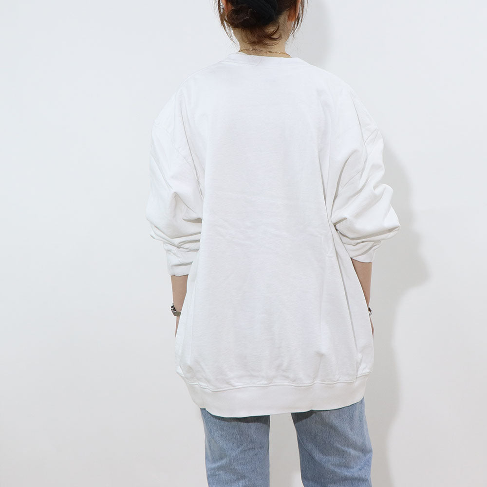 Sporty＆Rich スウェット ホワイト 長袖 オーバーサイズ 裏起毛