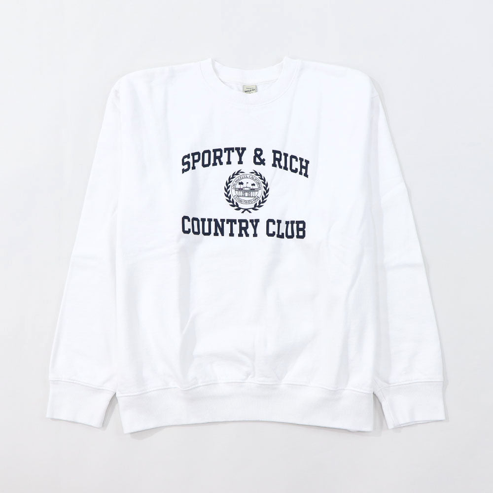 Sporty＆Rich スウェット ホワイト 長袖 オーバーサイズ 裏起毛