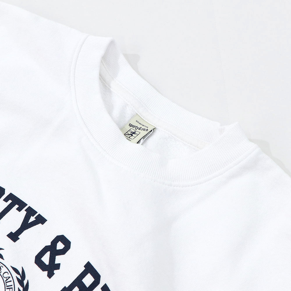 Sporty＆Rich スウェット ホワイト 長袖 オーバーサイズ 裏起毛