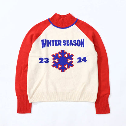Sporty＆Rich ニット ホワイト×レッド カシミア 長袖 セーター