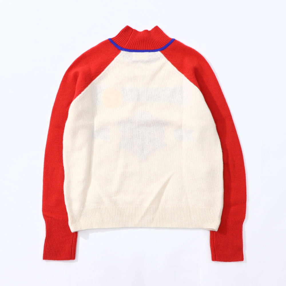 Sporty＆Rich ニット ホワイト×レッド カシミア 長袖 セーター