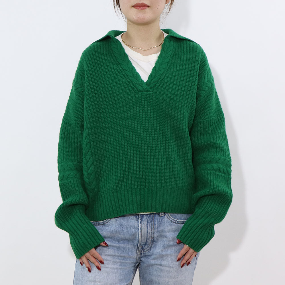 Sporty＆Rich ニット グリーン カシミア 長袖 セーター