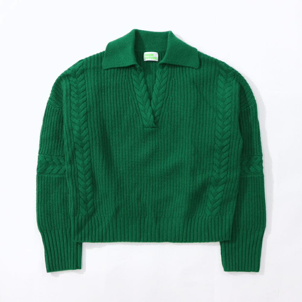 Sporty＆Rich ニット グリーン カシミア 長袖 セーター