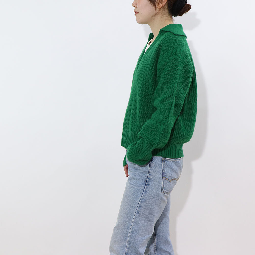 Sporty＆Rich ニット グリーン カシミア 長袖 セーター