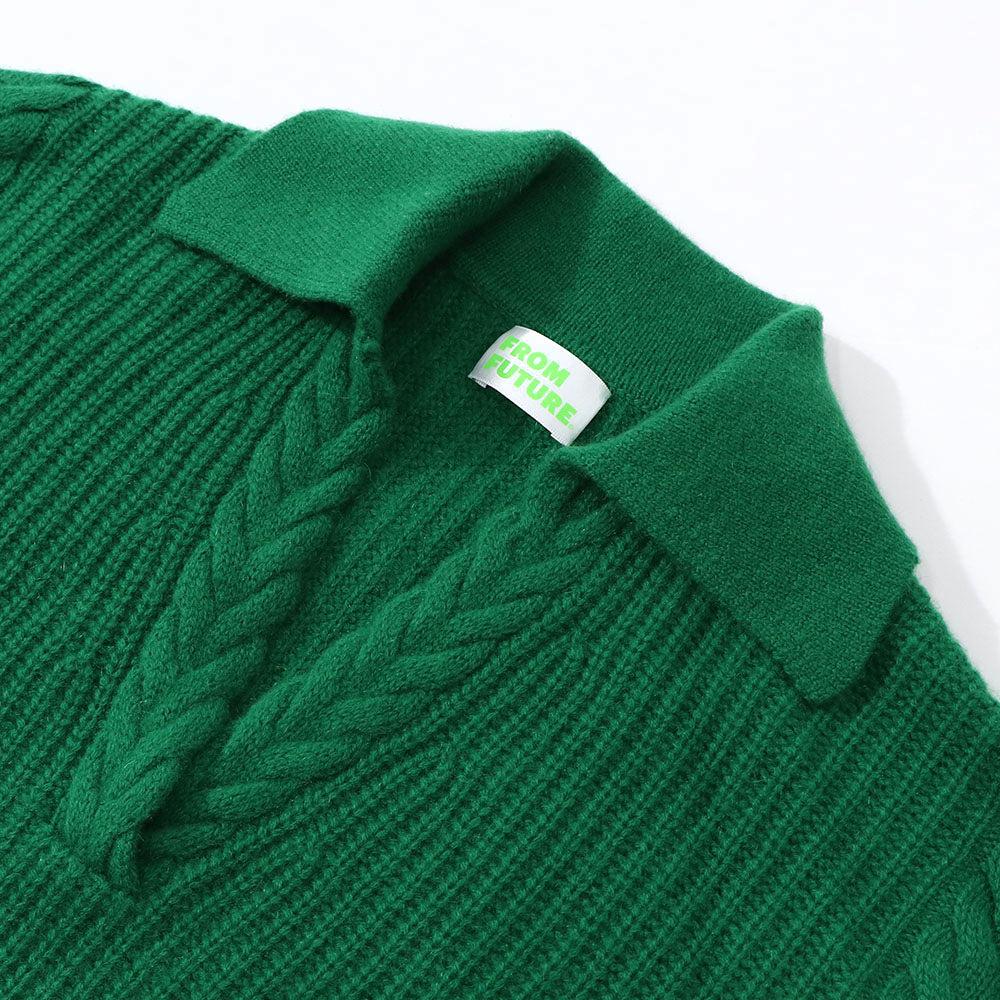 Sporty＆Rich ニット グリーン カシミア 長袖 セーター