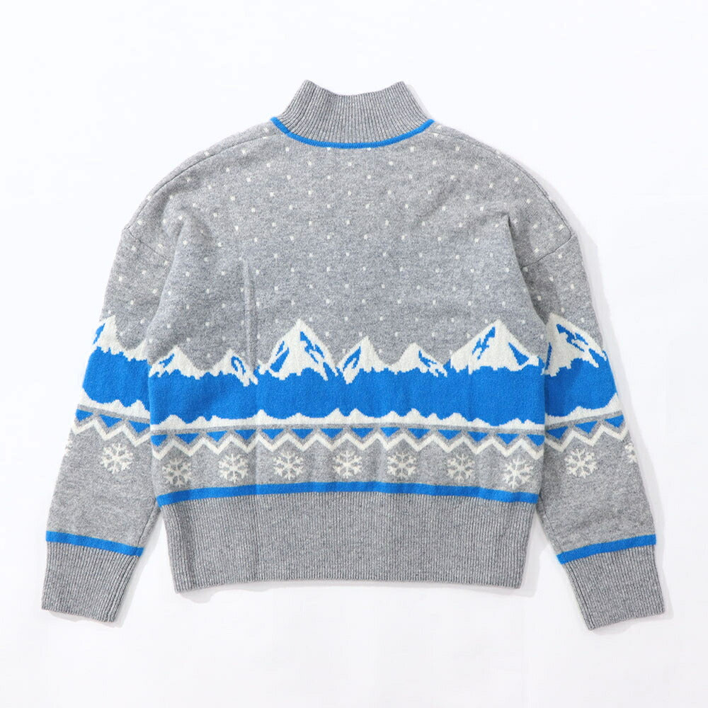 Sporty＆Rich ニット グレー カシミア ロゴ 長袖 セーター