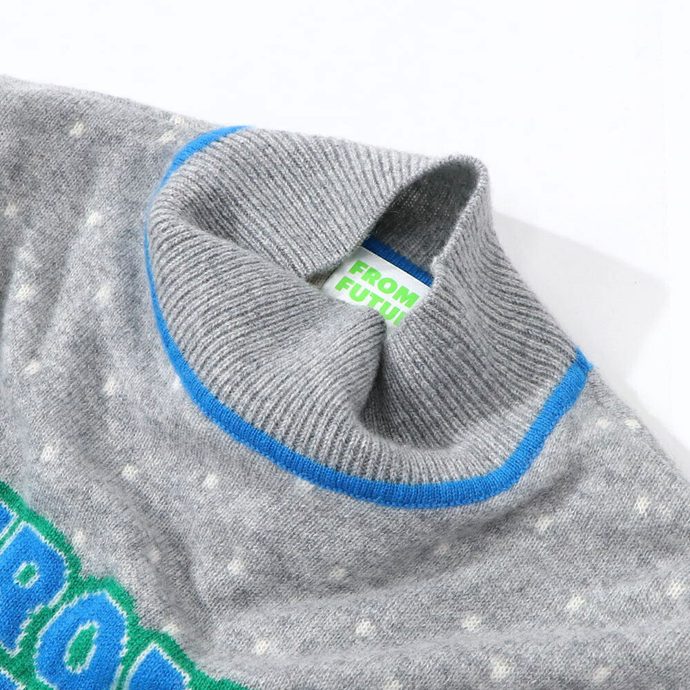 Sporty＆Rich ニット グレー カシミア ロゴ 長袖 セーター