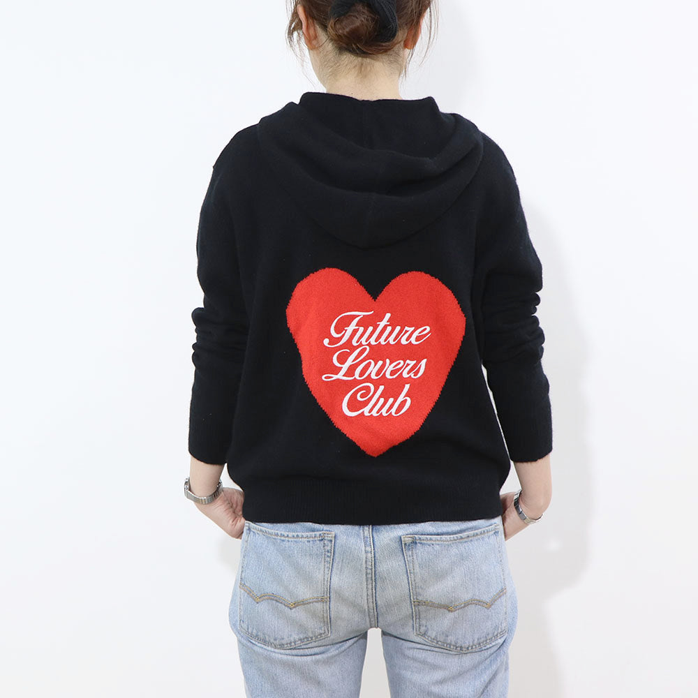 Sporty＆Rich ニット ブラック ロゴ 長袖 セーター