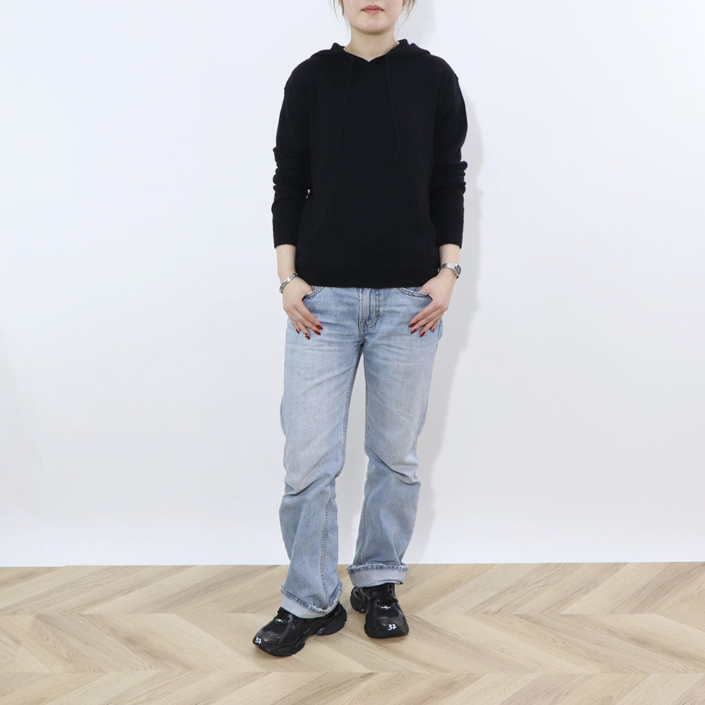 Sporty＆Rich ニット ブラック ロゴ 長袖 セーター